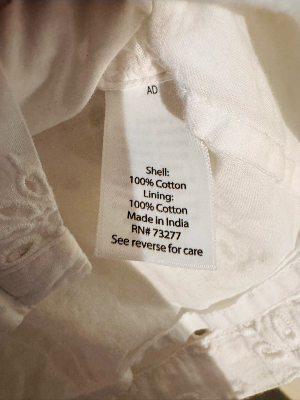 Sonoma White Eyelet Button-Front Puff Sleeve Blouse XL - Picture 4 of 6